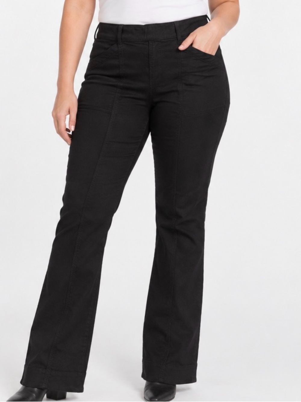 Isaac Mizrahi Live! Tall Stretch Twill Bootcut Pants Black Size 14T / A674060